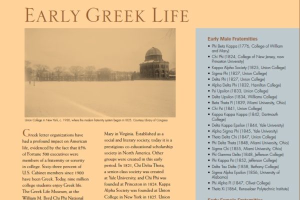 Early Greek Life